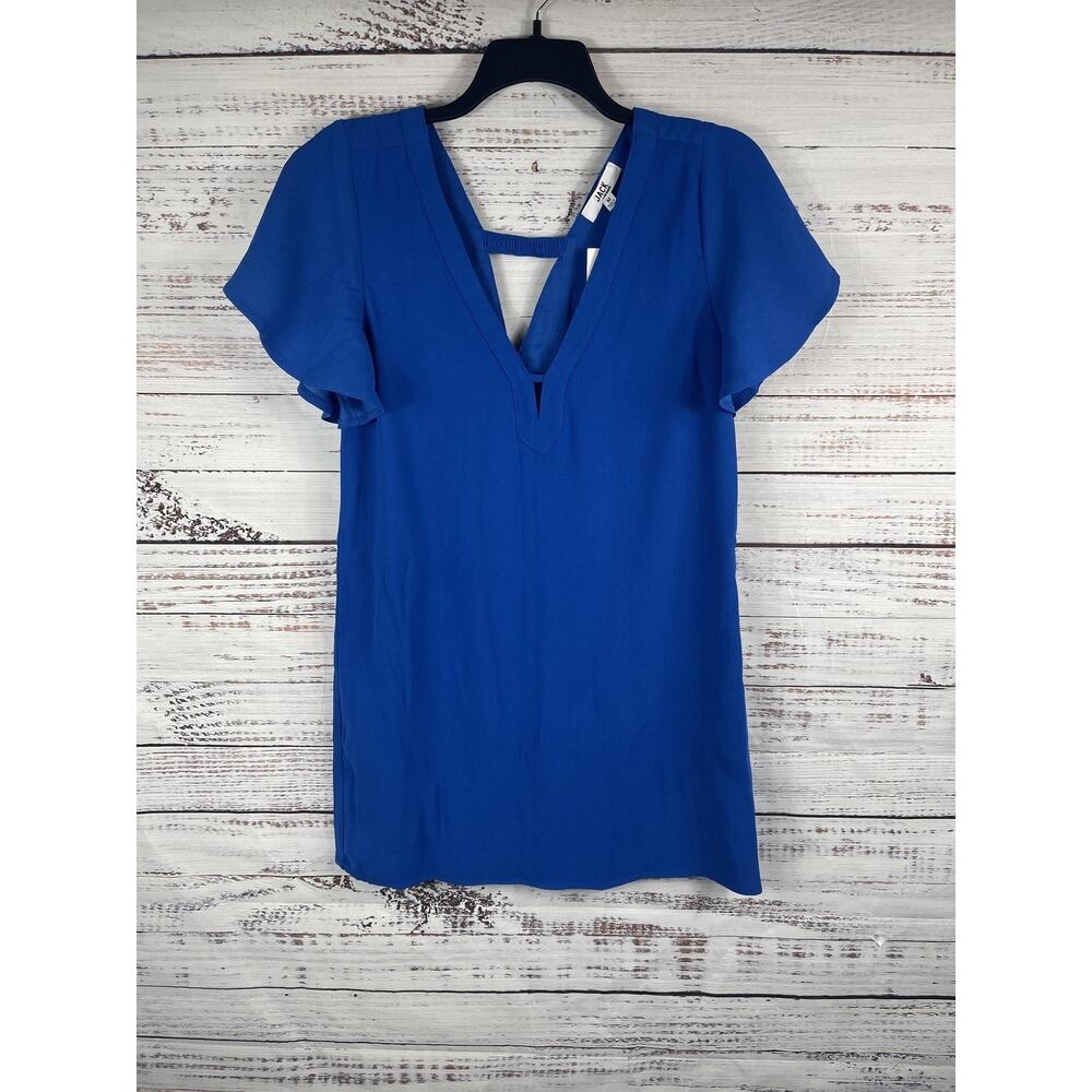 Jack by BB Dakota Dress Women's Size M Blue True Blue Short Sleeve V Neck Tunic